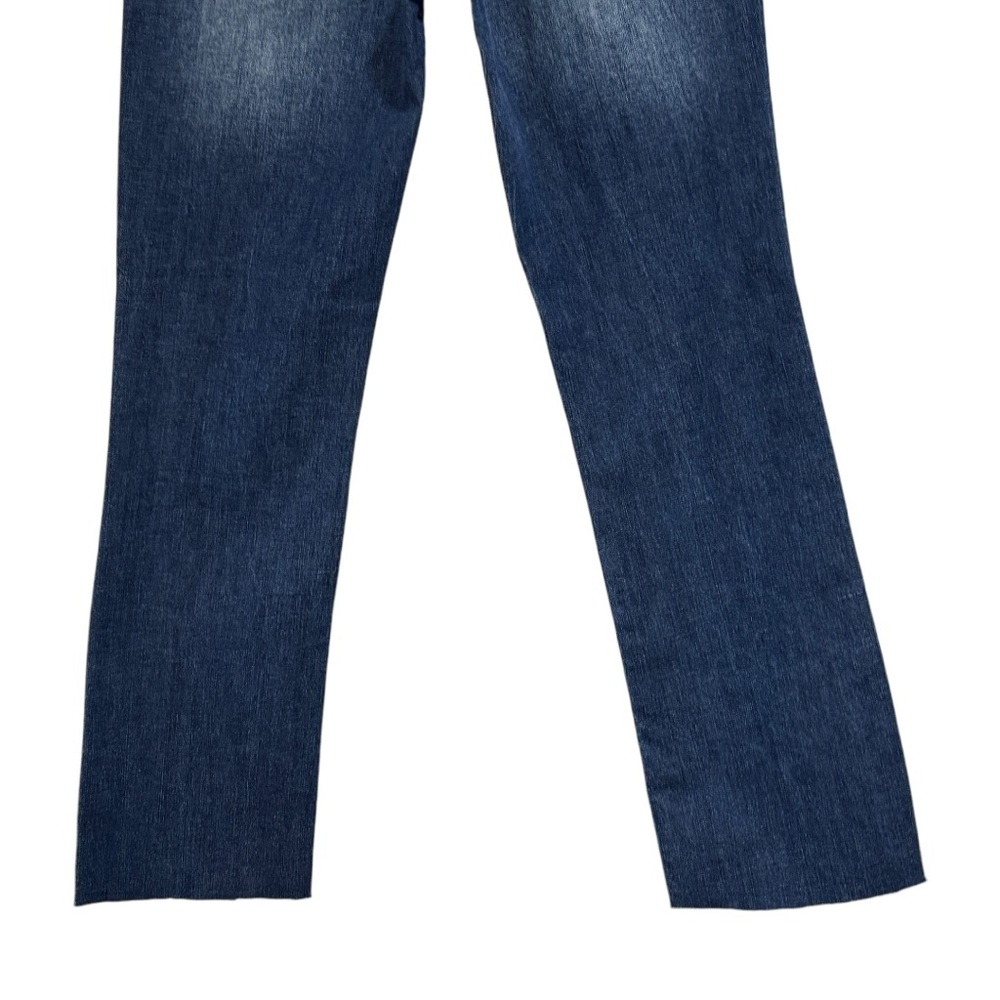 Oat Mid Rise Mini Cropped Flare Blue Jeans Raw Hem NWT Women's Size 24 or 00 - Picture 12 of 12